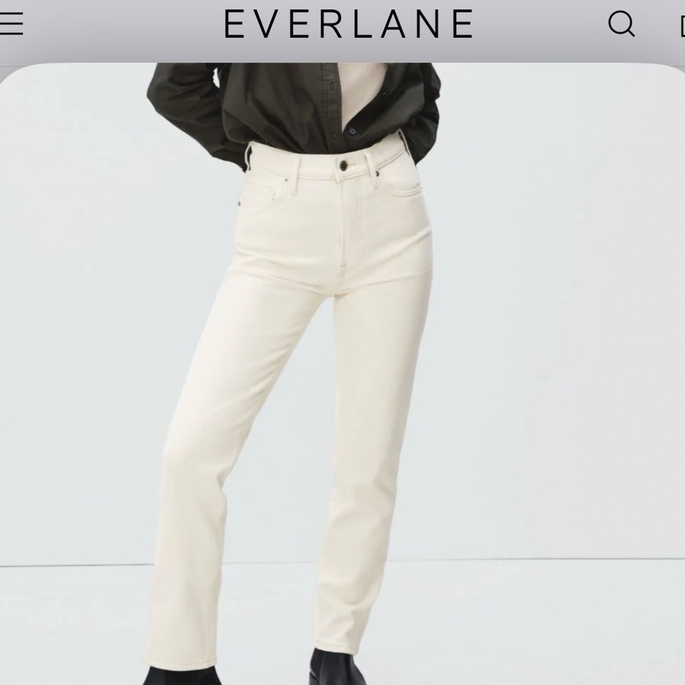 Everlane- The Original Cheeky High Rise Jean. Organic Cotton. Size: 26 crop